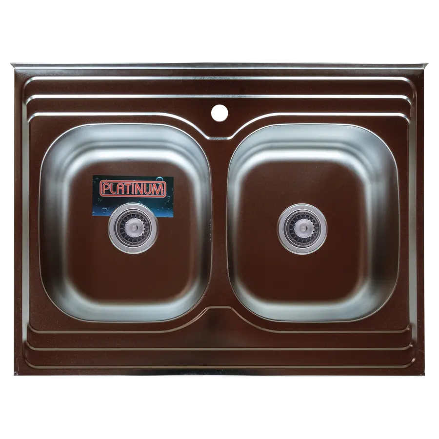 Кухонна мийка з нержавіючої сталі Platinum 8060D ПОЛИРУВАННЯ 0,6 / 160