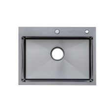 Кухонная мойка Platinum Handmade PVD черная 60 * 45/220 3,0 / 1,5 мм корзина и дозатор в комплекте