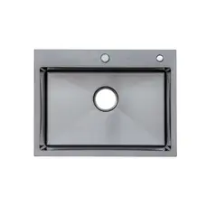 Кухонная мойка Platinum Handmade PVD черная 60 * 45/220 3,0 / 1,5 мм корзина и дозатор в комплекте