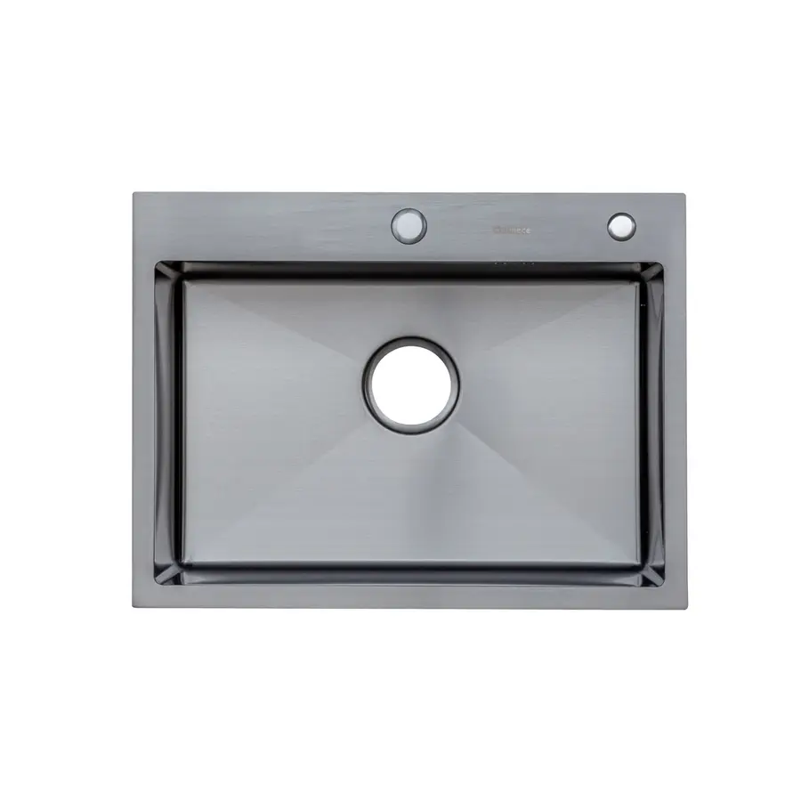 Кухонная мойка Platinum Handmade PVD черная 60 * 45/220 3,0 / 1,5 мм корзина и дозатор в комплекте