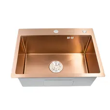 Кухонная мойка Platinum Handmade PVD бронза 58 * 43/220 3,0 / 1,5 мм корзина и дозатор в комплекте