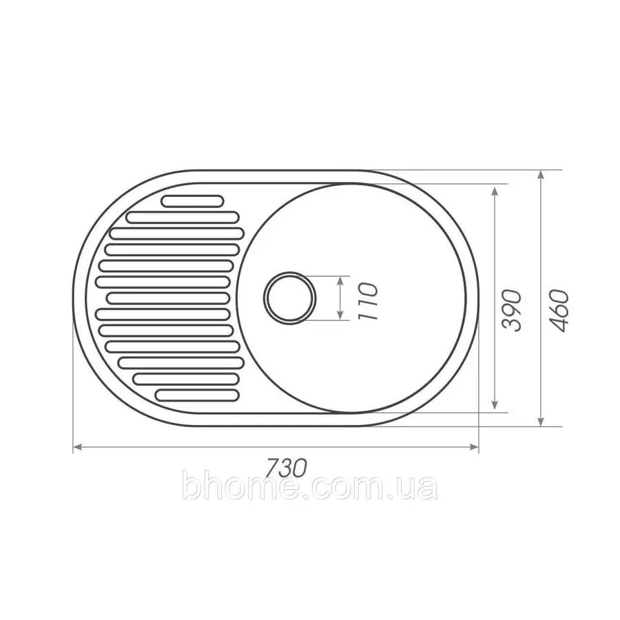 Гранітна мийка для кухні Platinum 7346 ASTORIA глянець Карамель