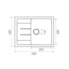 Гранитная мойка для кухни Platinum 6550 LOTOS глянец Графит