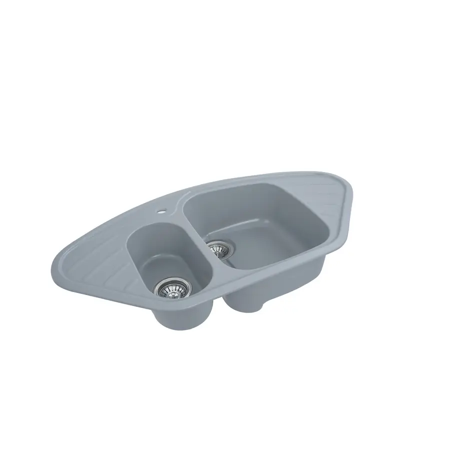 Гранітна мийка для кухні Platinum 9250UW LARGO глянець Сірий металік