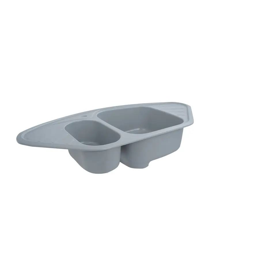 Гранітна мийка для кухні Platinum 9250UW LARGO глянець Сірий металік