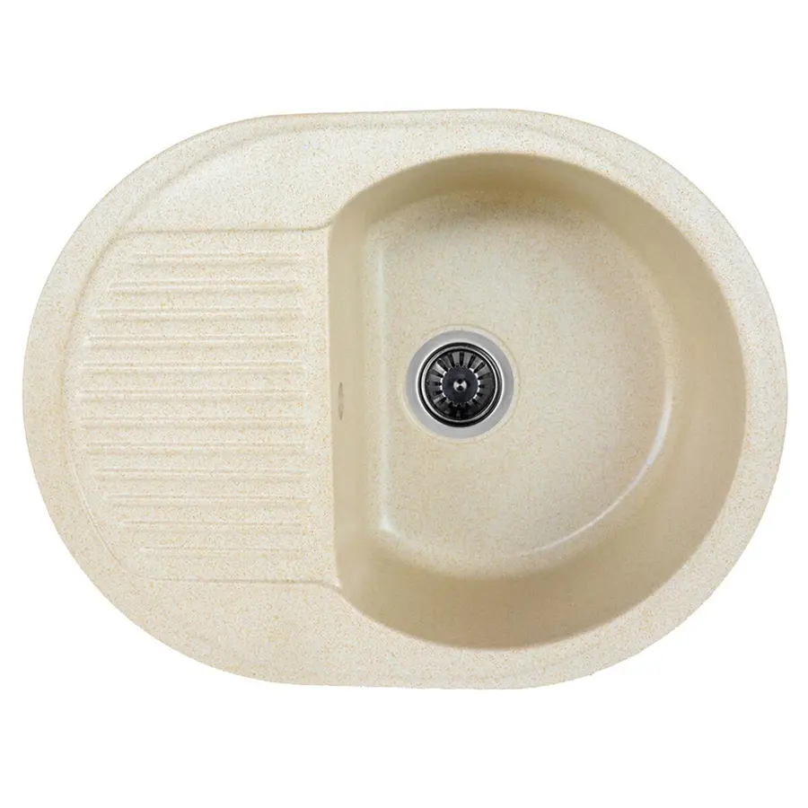 Гранитная мойка для кухни Platinum 620 мм х 180 мм х 470 мм BORA глянец песок