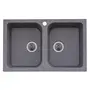 Гранітна мийка для кухні Platinum 7648W TWIN глянець графіт