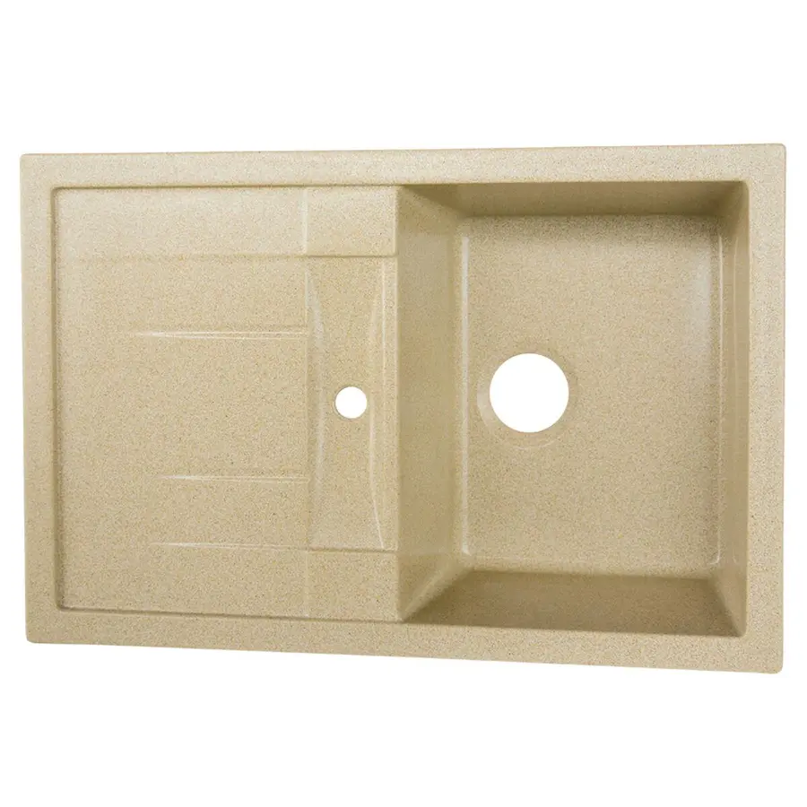 Гранітна мийка для кухні Platinum 7850 PRETSO глянець Бежевий