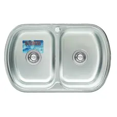 Кухонна мийка з нержавіючої сталі Platinum 7749D САТІН 0,8 / 180