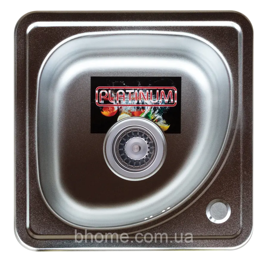 Кухонна мийка з нержавіючої сталі Platinum 3838В ДЕКОР 0,6 / 160