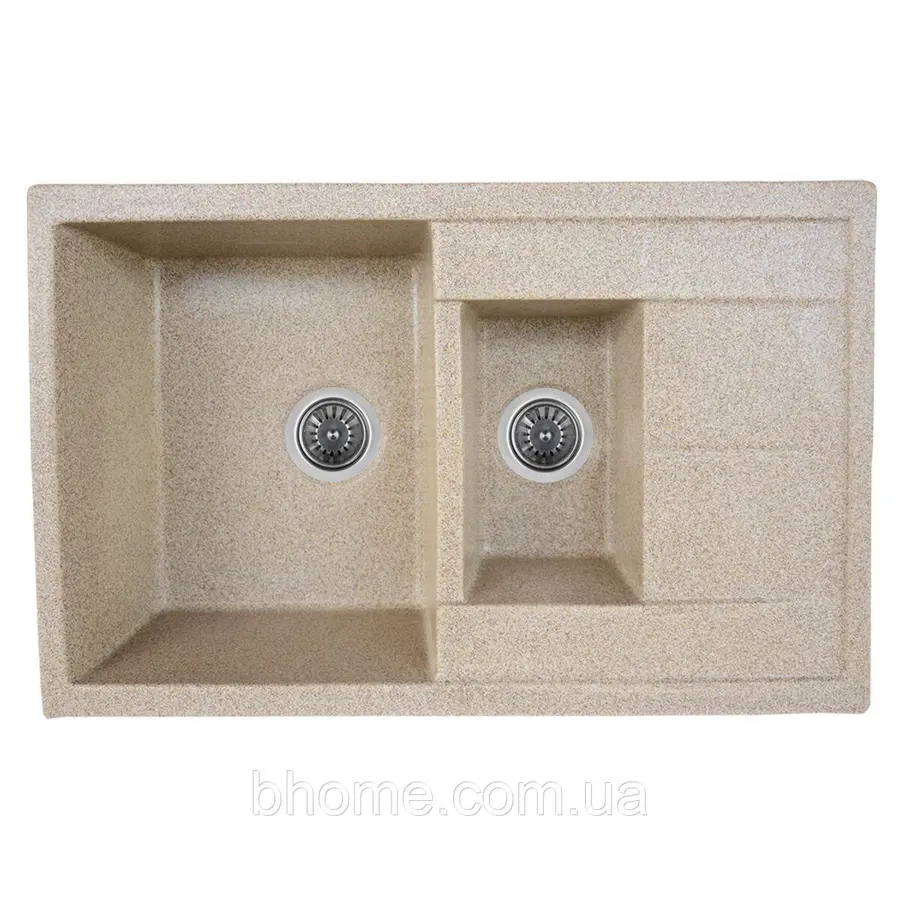 Гранітна мийка для кухні Platinum 7850W KESSAN глянець Карамель