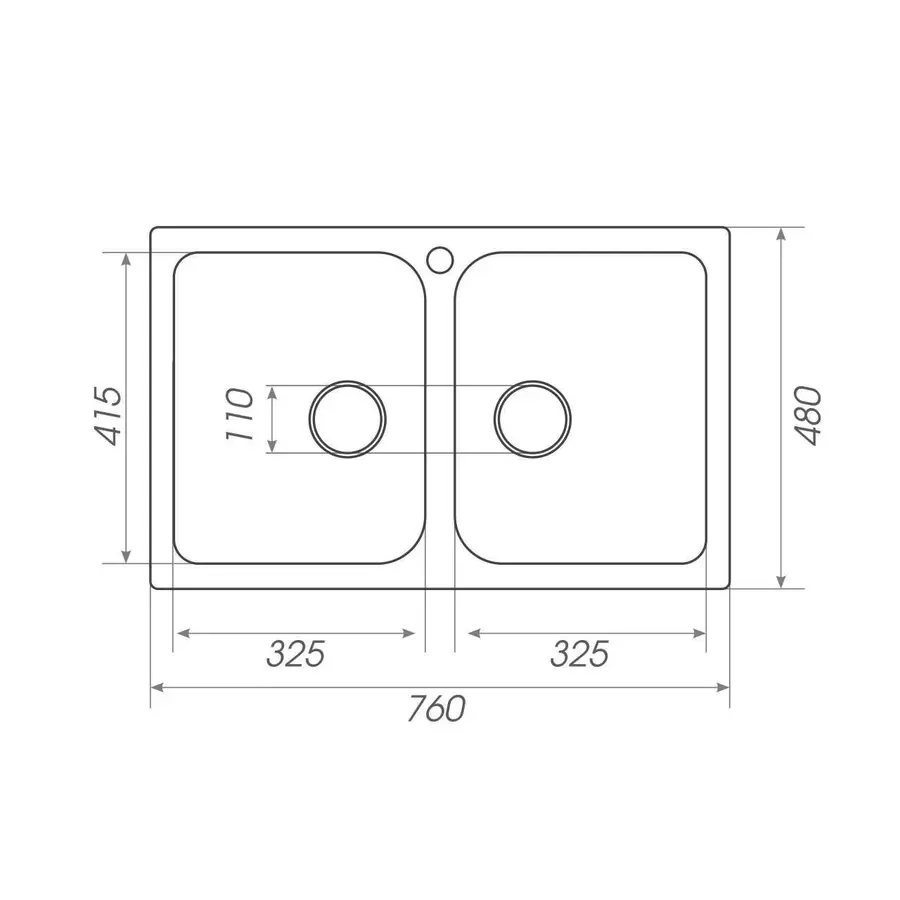 Гранітна мийка для кухні Platinum 7648W TWIN глянець графіт