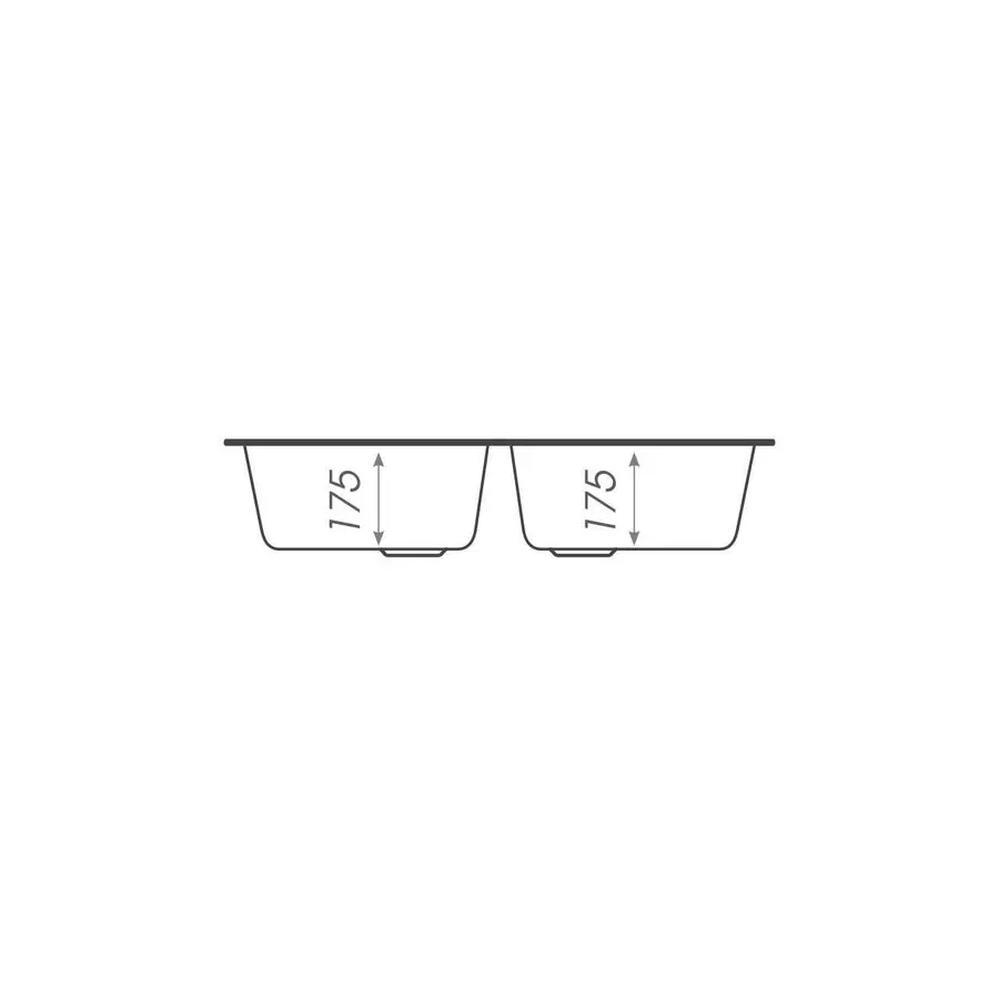 Гранітна мийка для кухні Platinum 7648W TWIN глянець графіт