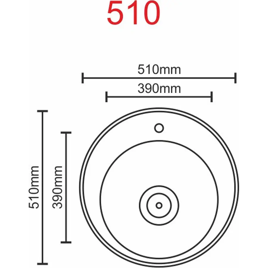 Кухонна мийка з нержавіючої сталі Platinum 510 ДЕКОР 0,6 / 170