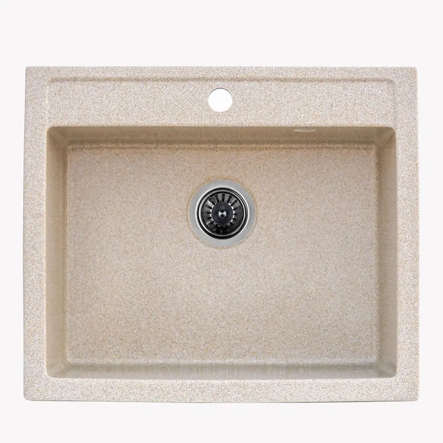 Гранитная мойка для кухни Platinum 5850 IRENA глянец Бежевый