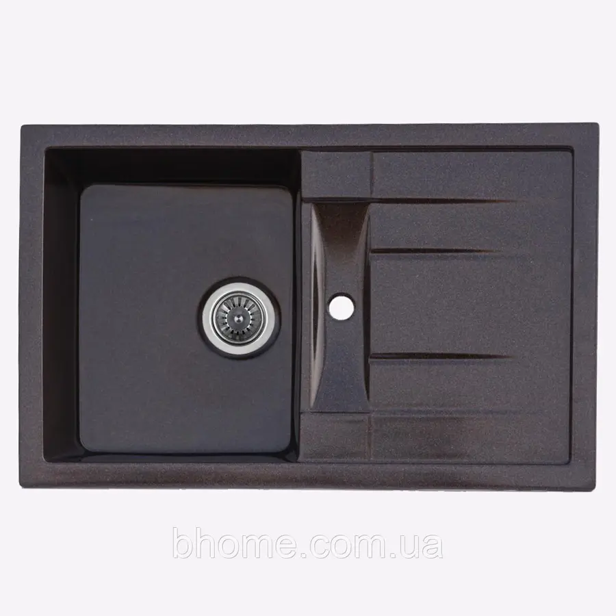 Гранітна мийка для кухні Platinum 7850 PRETSO глянець Шоколад