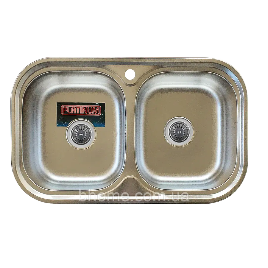 Кухонна мийка з нержавіючої сталі Platinum 7848D САТІН 0,8 / 180