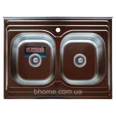 Кухонна мийка з нержавіючої сталі Platinum 8060D ПОЛІРУВАННЯ 0,7 / 180