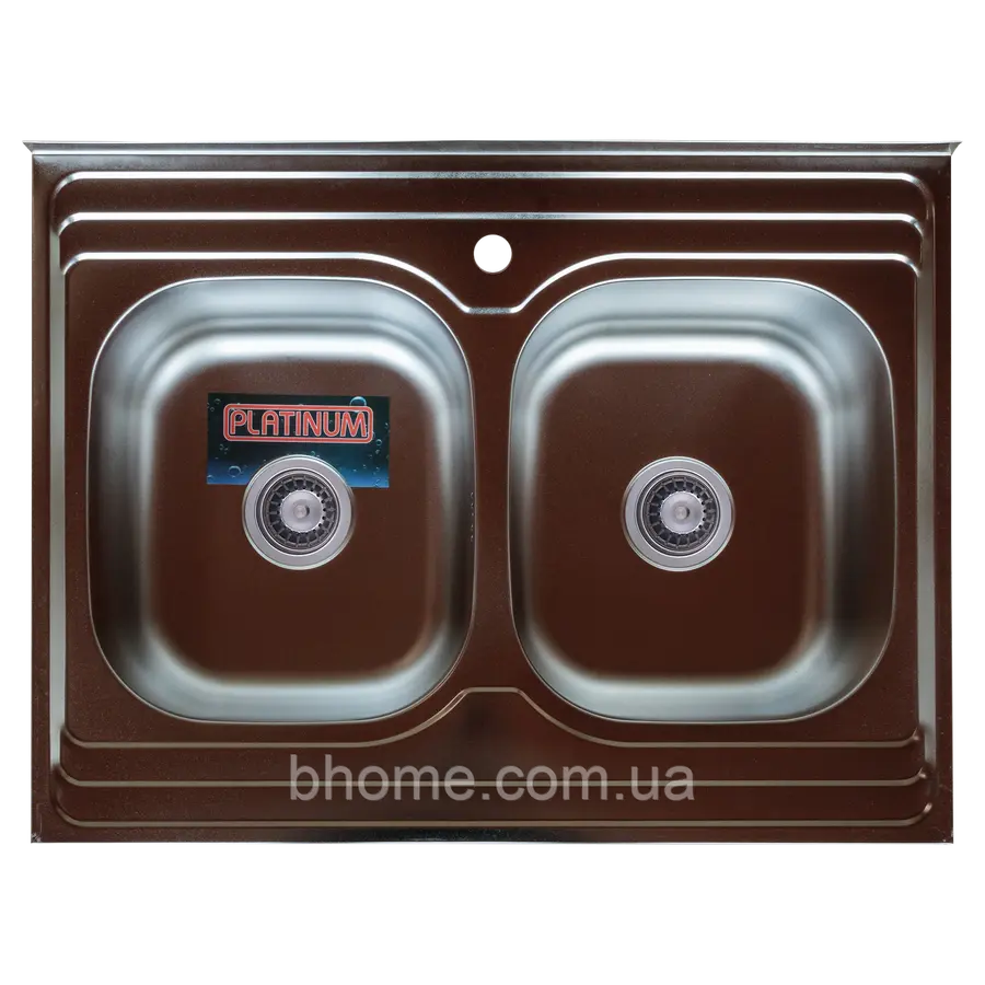 Кухонна мийка з нержавіючої сталі Platinum 8060D ПОЛІРУВАННЯ 0,7 / 180