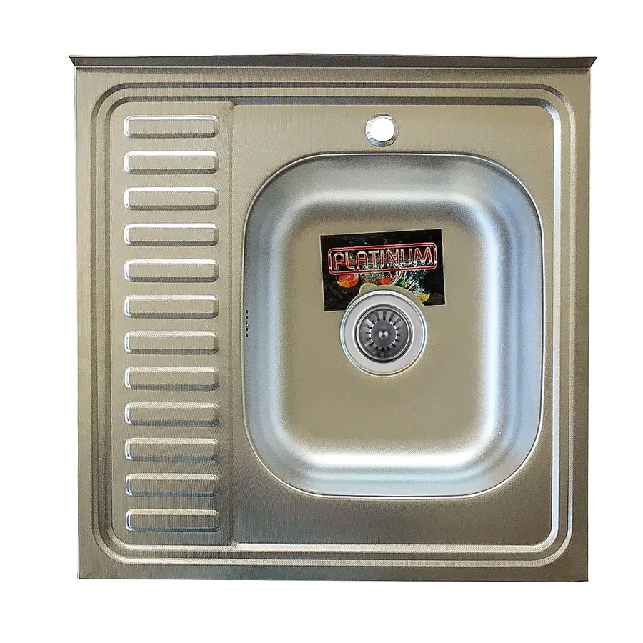 Кухонна мийка із нержавіючої сталі Platinum 6060 R ДЕКОР 0,7 / 160