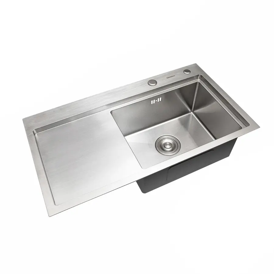 Кухонная мойка Platinum Handmade 780 мм х 220 мм х 430 мм R толщина 3.0 корзина и дозатор в комплекте