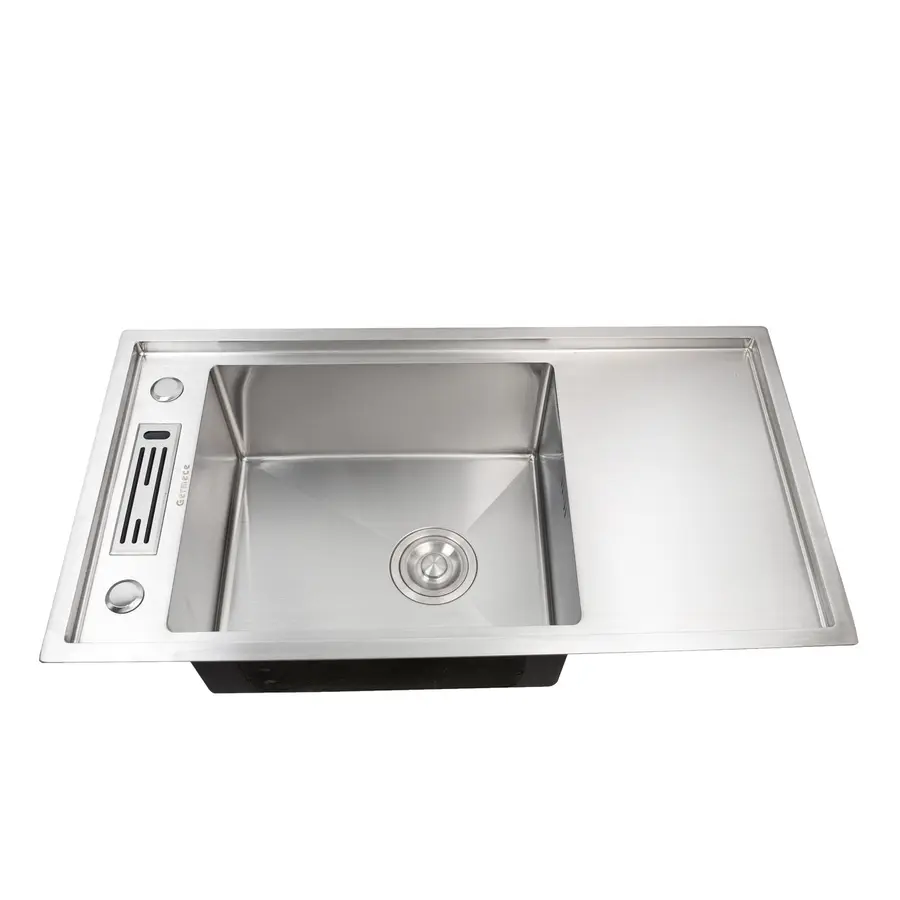 Кухонная мойка Platinum Handmade 80 * 43/230 с подставкой для ножей HD-D008