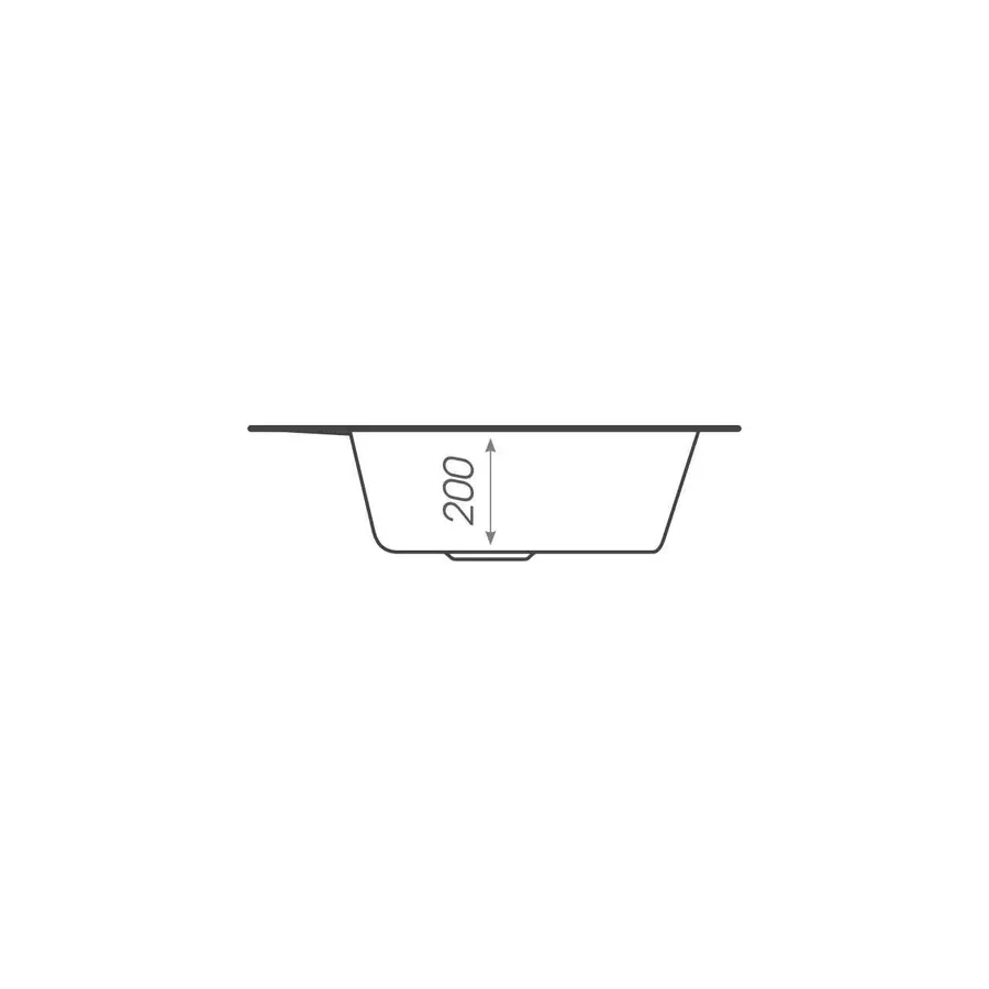 Гранитная мойка для кухни Platinum 400 мм х 200 мм х 500 RUBY глянец серая