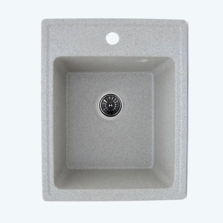 Гранитная мойка для кухни Platinum 400 мм х 200 мм х 500 RUBY глянец серая