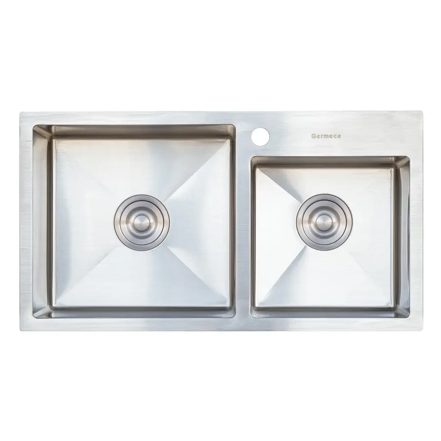 Кухонная мойка Platinum Handmade HDB 75 * 41/230 на две чаши без креплений