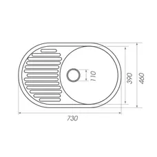 Гранітна мийка для кухні Platinum 7346 ASTORIA глянець пісок