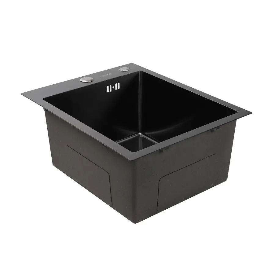 Кухонная мойка Platinum Handmade PVD черная 40 * 50/220 3,0 / 1,5 мм корзина и дозатор в комплекте