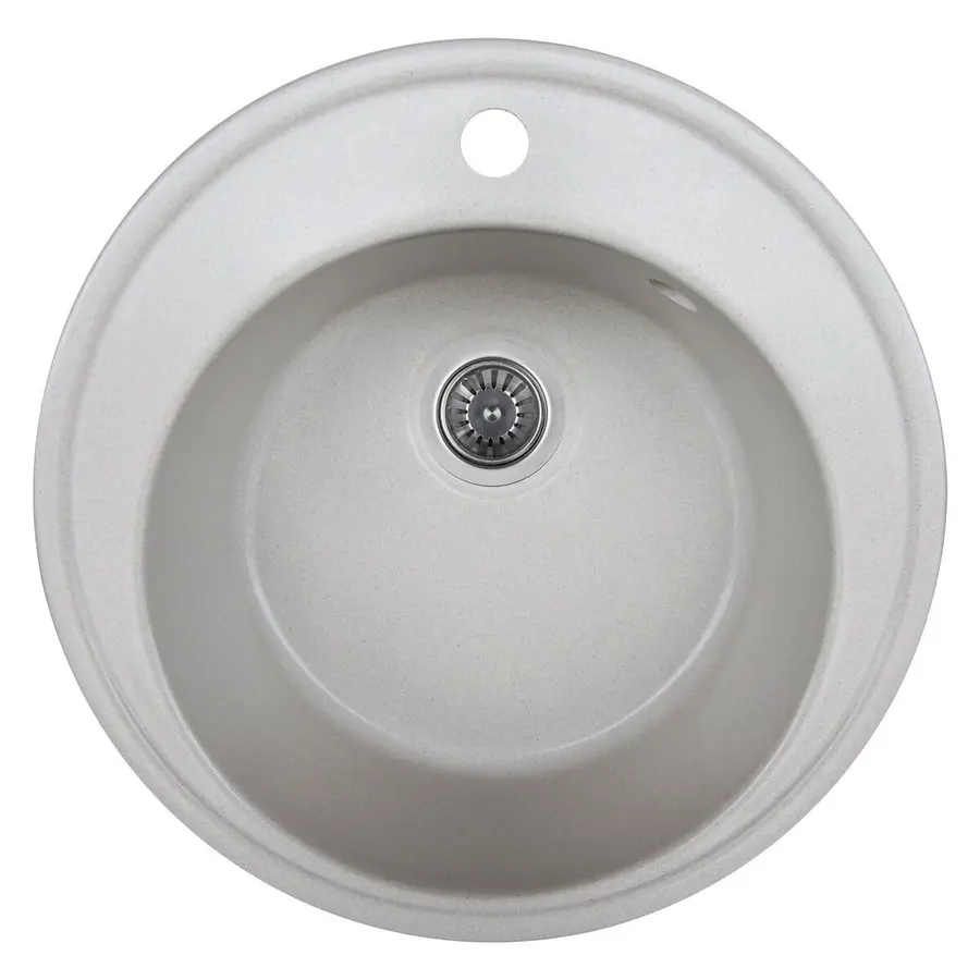 Гранитная мойка для кухни Platinum 510 мм х 180 мм х 510 мм YARA глянец белоснежная