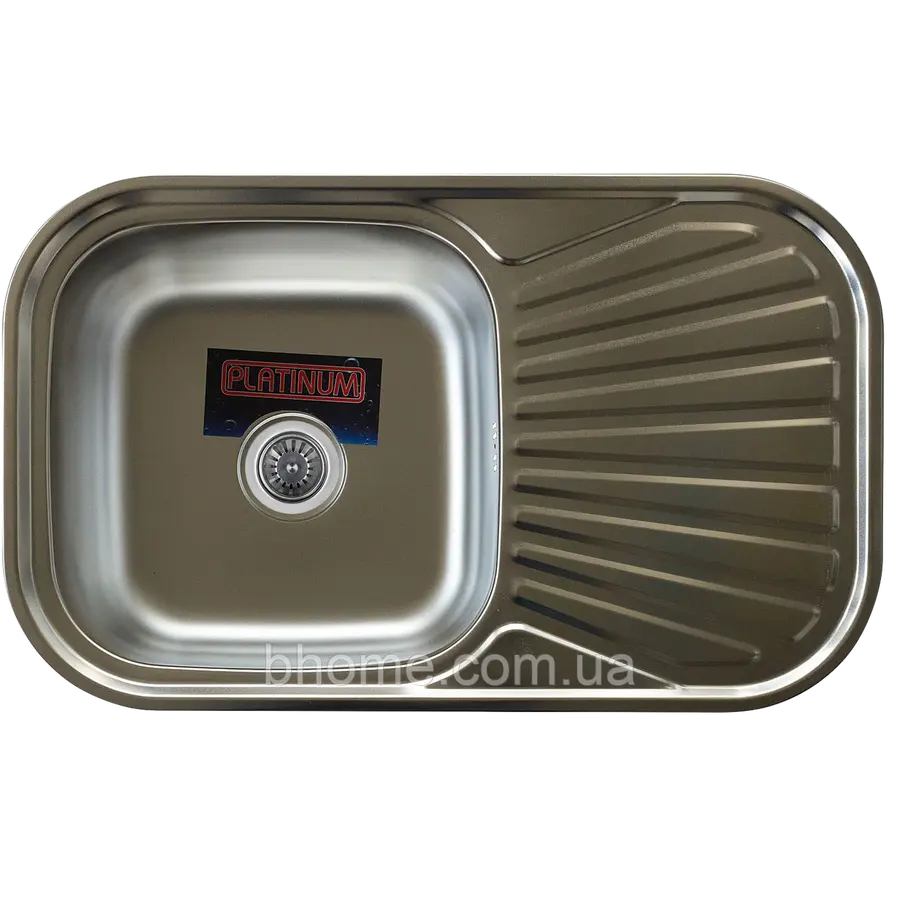 Кухонна мийка з нержавіючої сталі Platinum 7848 МІКРОДЕКОР 0,8 / 180