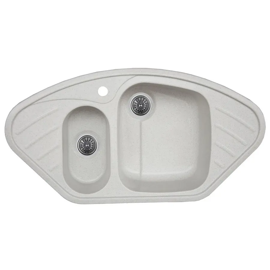 Гранітна мийка для кухні Platinum 9250UW LARGO глянець Біла в крапку