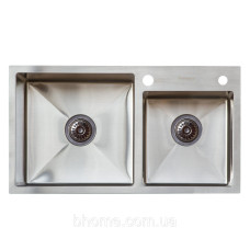 Кухонна мийка Platinum Handmade HDB 78 * 43/230 на дві чаші без кріплень