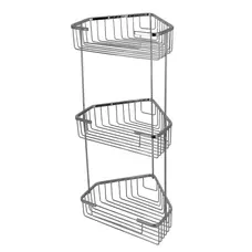 Полочка в ванную угловая на 3 яруса 250 * 250 мм Germece 335-2, полированная нержавейка