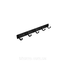 Тримач для рушників на 5 гачків чорний Germece 5516-5PL, алюміній