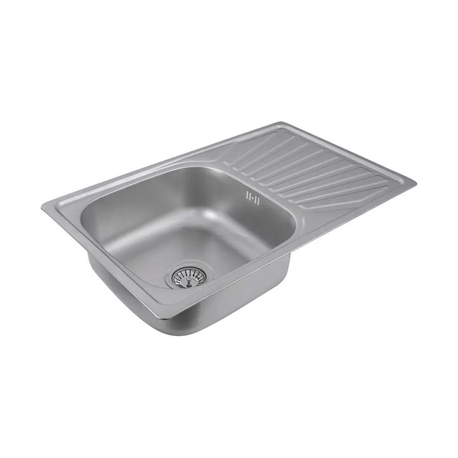 Кухонна мийка з нержавіючої сталі Platinum 7848 ДЕКОР 0,8 / 180