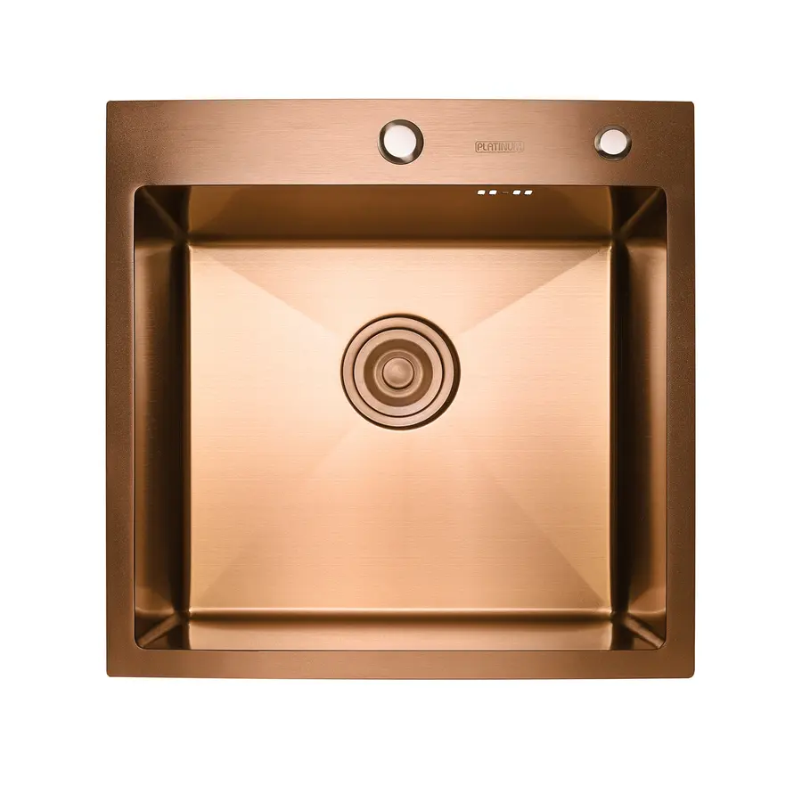 Кухонная мойка Platinum Handmade 500 мм х 220 м х 500 мм 3.0 мм бронза корзина и дозатор в комплекте