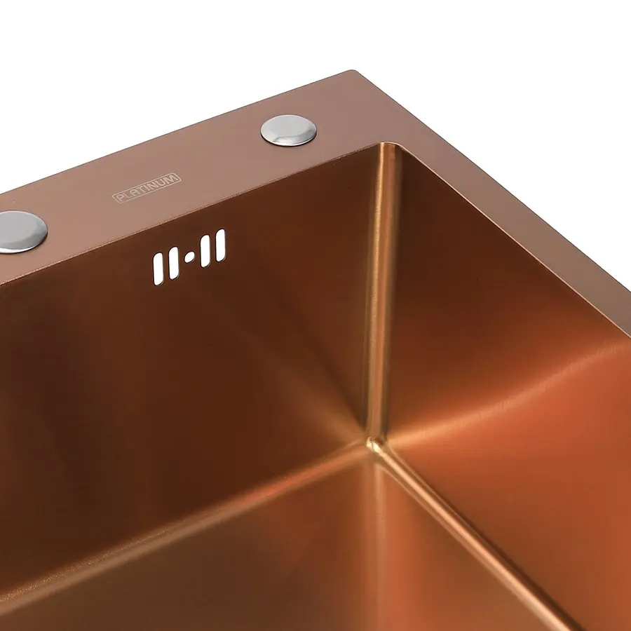 Кухонная мойка Platinum Handmade 500 мм х 220 м х 500 мм 3.0 мм бронза корзина и дозатор в комплекте