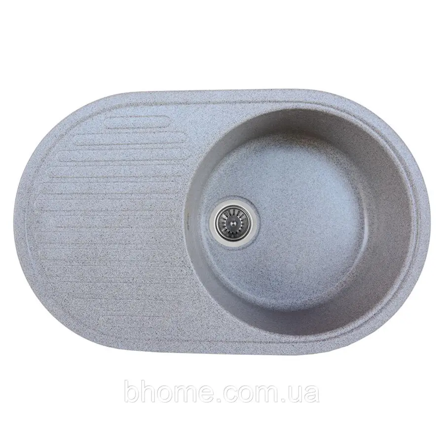 Гранітна мийка для кухні Platinum 7346 ASTORIA глянець Сірий мусон