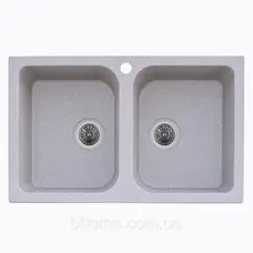 Гранітна мийка для кухні Platinum 7648W TWIN глянець Сіра