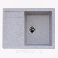 Гранитная мойка для кухни Platinum 6550 LOTOS глянец Серый металлик