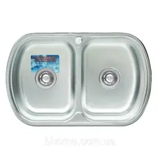 Кухонна мийка з нержавіючої сталі Platinum 7749D ДЕКОР 0,8 / 180