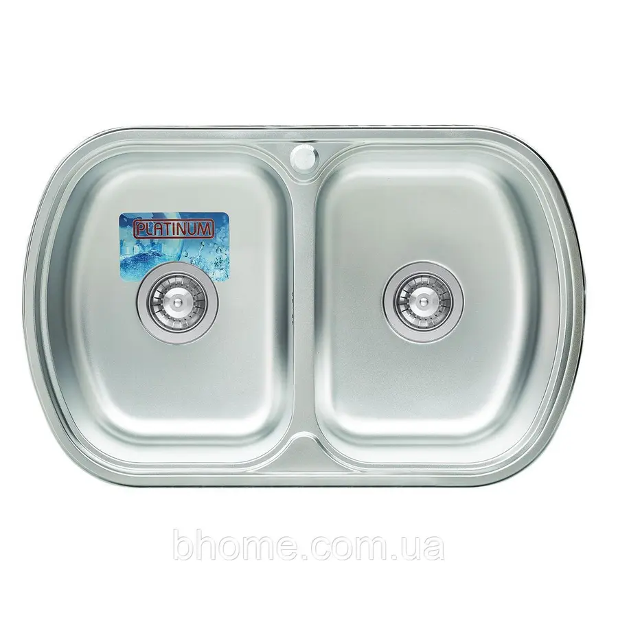 Кухонна мийка з нержавіючої сталі Platinum 7749D ДЕКОР 0,8 / 180
