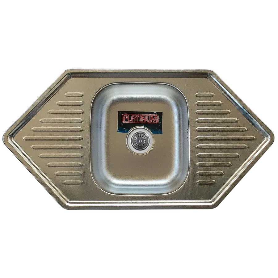 Кухонна мийка з нержавіючої сталі Platinum 9550В ДЕКОР 0,8 / 180