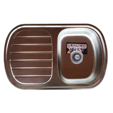 Кухонна мийка з нержавіючої сталі Platinum 7749 ДЕКОР 0,8 / 180