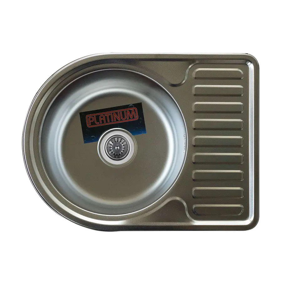 Кухонна мийка з нержавіючої сталі Platinum 5844 ДЕКОР 0,8 / 180