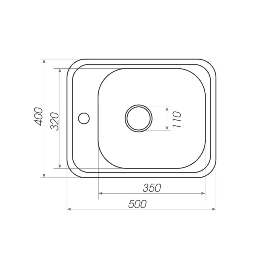 Гранитная мойка для кухни Platinum 400 мм х 200 мм х 500 мм RUBY глянец белая в точку