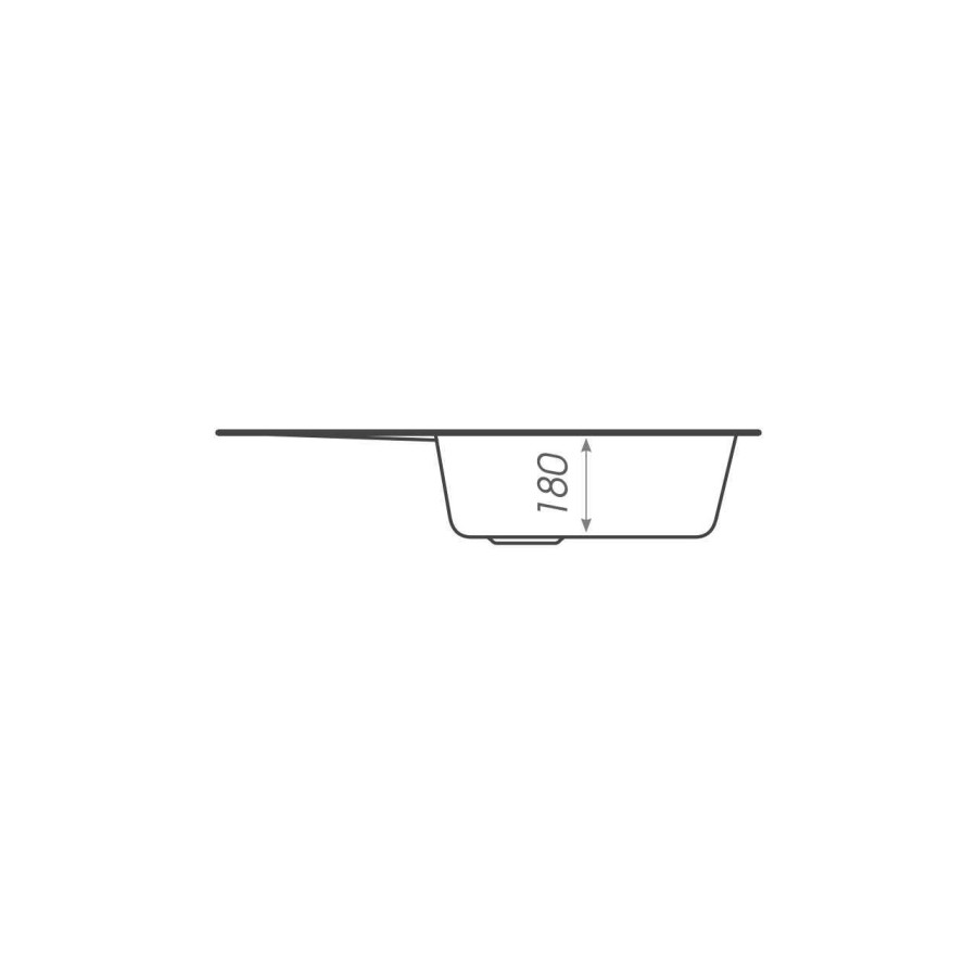 Гранитная мойка для кухни Platinum 730 мм х 180 мм х 460 мм ASTORIA глянец Серая
